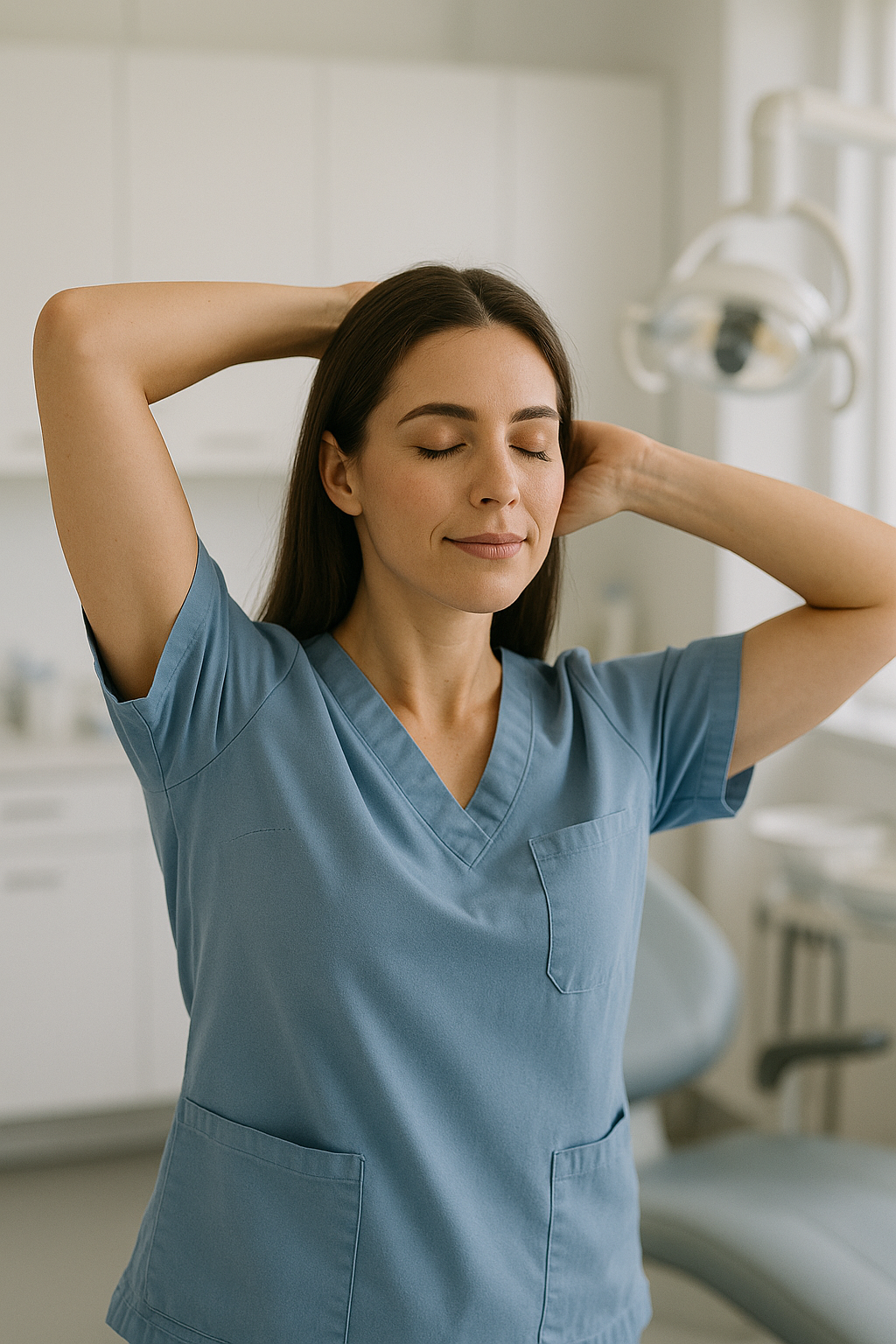 ChatGPT Image Nov 10, 2025, 05_42_39 PM Relaxed hygienist taking a short break between patients.
