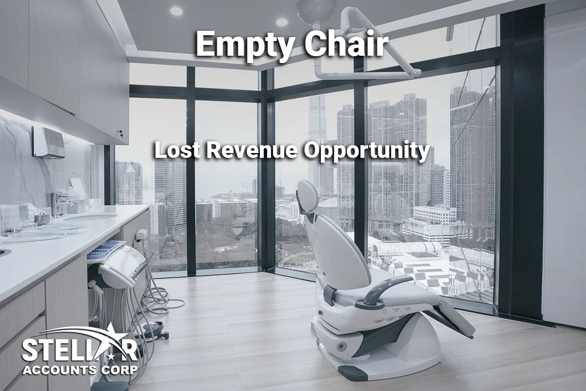 Empty dental chair in a modern clinic symbolizing lost revenue opportunity from unbooked hygiene hours.