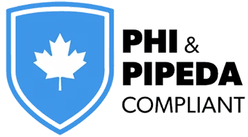 PHI and PIPEDA Compliant Badge – Stellar Accounts Corp ensures privacy for Canadian clinics and patient data.